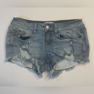 PINK Victoria's Secret Blue Jean Shorts Distressed Denim